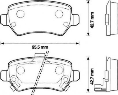 Гальмівні колодки задні Opel Astra, Combo, Meriva, Zafira / KIA Venga / Chrysler Concorde / Chevrole Jurid 573122J