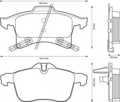 Тормозные колодки передние (20 мм) (сисема ATE) Opel Astra Combo Zafira 99- Jurid 573153J