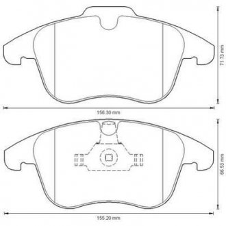 Тормозные колодки перед. (19.3мм) Citroen C5 Ford Mondeo S-Max Volvo S80 V70 05- Jurid 573201J