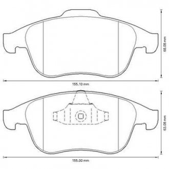 Тормозные колодки передние (18 мм) (система ATE) Renault Clio Grand Scenic 07- Jurid 573316J