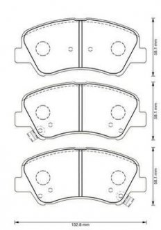 Гальмівні колодки передні KIA Rio, Cerato, Carens / Hyundai Accent, I20, Elantra, Solaris Jurid 573368J (фото 1)