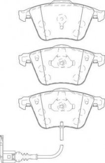 Гальмівні колодки перед. AUDI A3/TT VW Golf V, Passat 05- SEAT Leon (з датчик.) Jurid 573463J (фото 1)