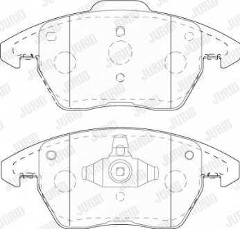 Тормозные колодки передние (без датчика) Citroen C4 04-, Peugeot 307, 308 04- Jurid 573852J