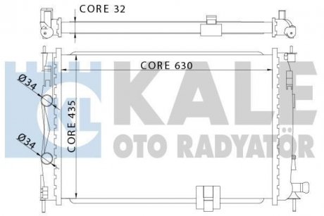 Радіатор охолодження Qashqai 2.0dCi 07- KALE 342060