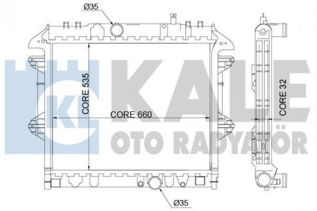 Радиатор охлаждения с АКПП Hilux VII 2.5.3.0 D-4D 05- KALE 342335