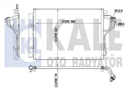 Радіатор кондиціонера Hyundai Elentra (11-), i30 (12-)/KIA Ceed (12-), Cerato (13-) OTO RADYATOR KALE 342525