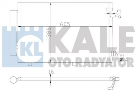 Радіатор кондиціонера Fiesta VI 08- KALE 342860 (фото 1)