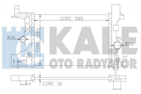 Радіатор охолодження Astra J,Zafira Tourer,Chevrolet Cruze 1.4/1.8 KALE 349200