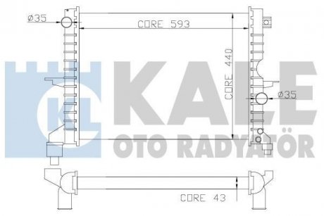 Радиатор охлаждения Discovery II 2.5Td 98- KALE 350400