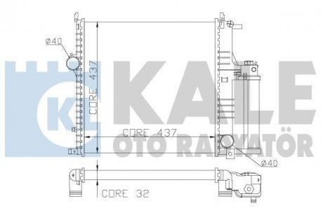 Радіатор охолодження Grande Punto 1.3d 08-,Opel Corsa D 1.0/1.4 06- KALE 352100