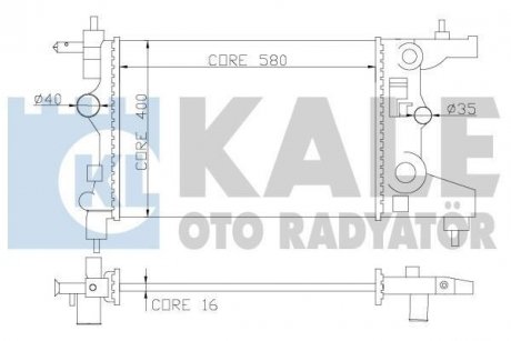 Радіатор охолодження Astra J,Chevrolet Cruze 1.6/1.8 09- KALE 355200