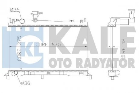 Радиатор охлаждения Mazda 61.8/2.0 02- KALE 360100