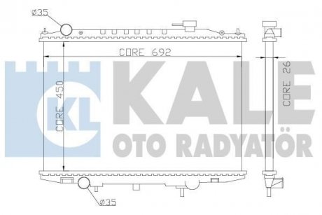 Радиатор охлаждения Nissan NP300 (08-), Pick Up (98-) 2.5D OTO RADYATOR KALE 362900