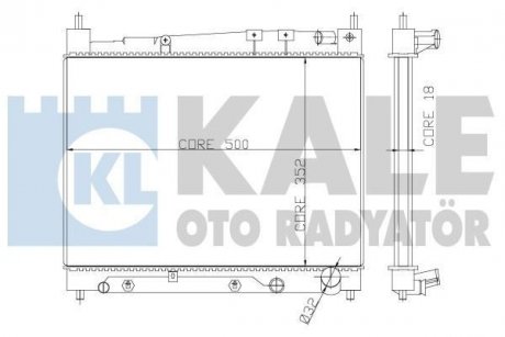 Радіатор охолодження з АКПП Yaris 1.3/1.5 99- KALE 366000