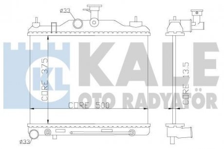 Радіатор охолодження Getz 1.3/1.4 02- KALE 369600 (фото 1)