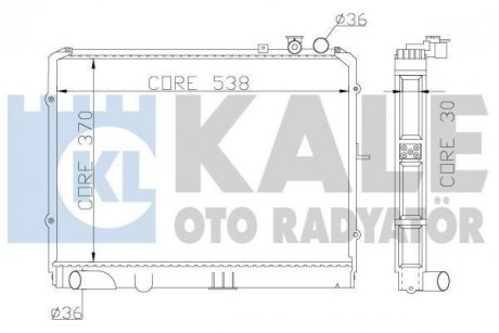 Радіатор охолодження Carens II,Pregio 2.0CRDi/2.7D 97- KALE 369900