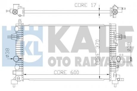 Радіатор охолодження Astra H,Zafira B 1.6/1.8 KALE 371200 (фото 1)