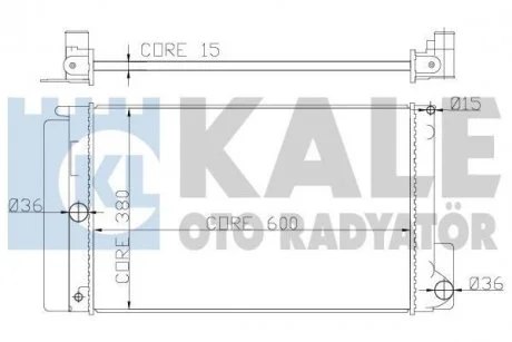 Радіатор охолодження Auris 07-,Avensis 1.8/2.0 08-,Corolla E15/18 1.3/1.6 07- KALE 372000