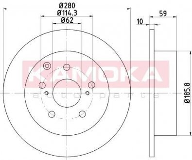 Гальмiвнi диски TOYOTA AVENSIS (T25) 05- KAMOKA 103165