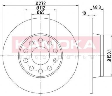 Гальмiвнi диски AUDI A1 10-/A3 03-/SEAT ALTEA 04-/LEON 05-/SKODA OCTAVIA 04- KAMOKA 103171 (фото 1)