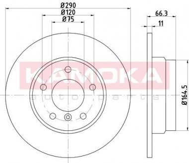 Гальмiвнi диски BMW 1(F20) 10- KAMOKA 103185 (фото 1)