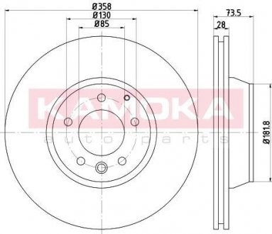 Гальмiвнi диски AUDI Q7 06-/PORSCHE CAYENNE 02-/VW TOUAREG 03- KAMOKA 103277