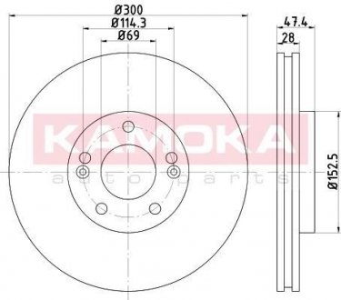 Гальмiвнi диски HYUNDAI I30 07-/KIA CEED 12- KAMOKA 103289 (фото 1)