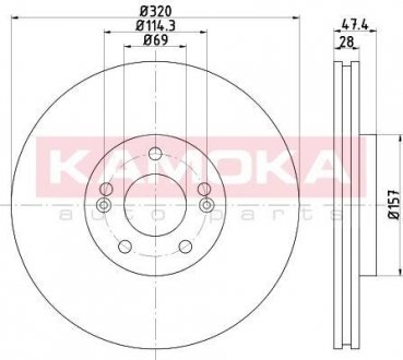 Диск гальмівний PRZÓD HYUNDAI I40 11- KAMOKA 103296 (фото 1)