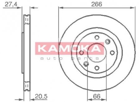 Тормозной диск KAMOKA 103384