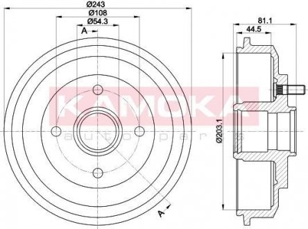 Тормозной барабан KAMOKA 104023 (фото 1)
