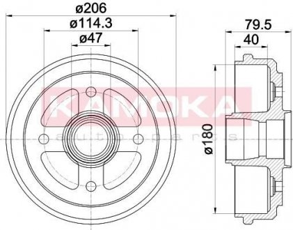 Тормозной барабан KAMOKA 104027