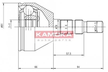 Шарнирный набор, приводной вал KAMOKA 6037