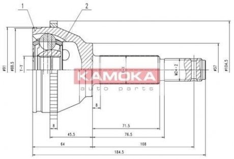 Шарнирный набор, приводной вал KAMOKA 6281