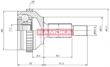 Шарнирный набор, приводной вал KAMOKA 6714