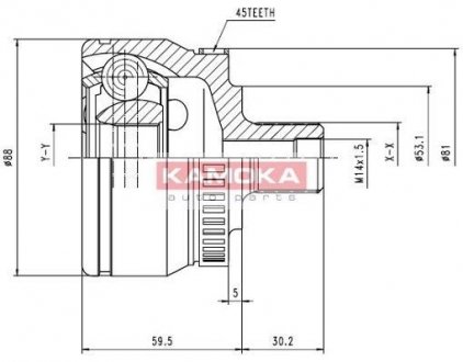 Шарнирный набор, приводной вал KAMOKA 6762