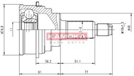 Шарнирный набор, приводной вал KAMOKA 6836