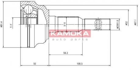 Шарнирный набор, приводной вал KAMOKA 6952