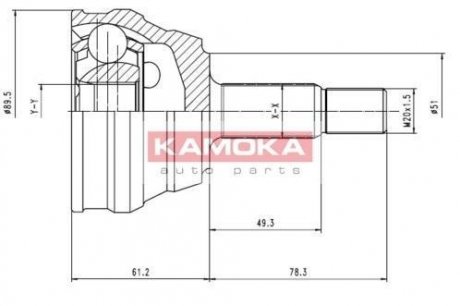 Шарнірний набір, привідний вал KAMOKA 7094