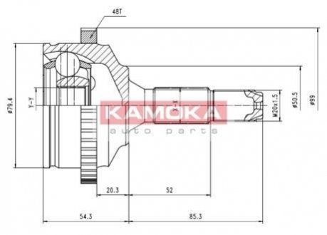 Шарнирный набор, приводной вал KAMOKA 7146