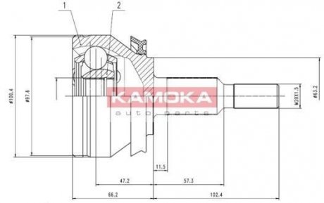 Шарнирный набор, приводной вал KAMOKA 7526