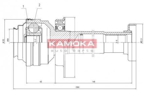 Шарнирный набор, приводной вал KAMOKA 8711