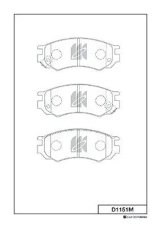 Комплект гальмівних колодок передн, NISSAN 100NX, ALMERA I, SUNNY III 2.0 10.90-03.00 MK KASHIYAMA D1151M