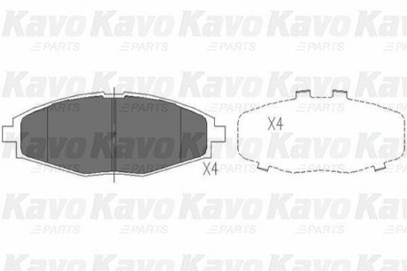 Гальмівні колодки, дискове гальмо (набір) PARTS KAVO KBP1002