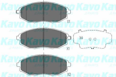 Гальмівні колодки, дискове гальмо (набір) PARTS KAVO KBP1011