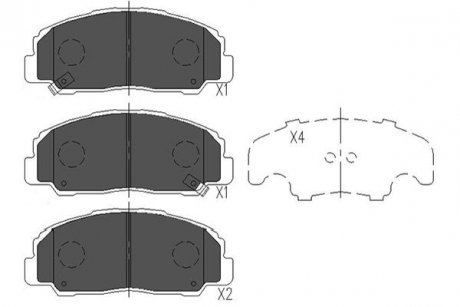 Гальмівні колодки, дискове гальмо (набір) PARTS KAVO KBP1505