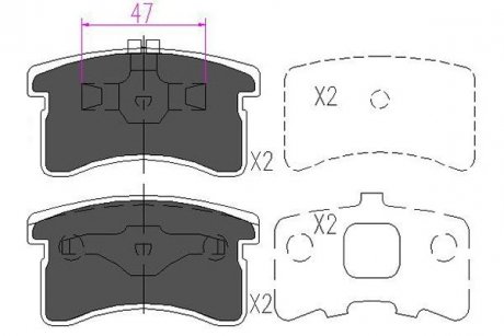 Гальмівні колодки, дискове гальмо (набір) PARTS KAVO KBP1506 (фото 1)