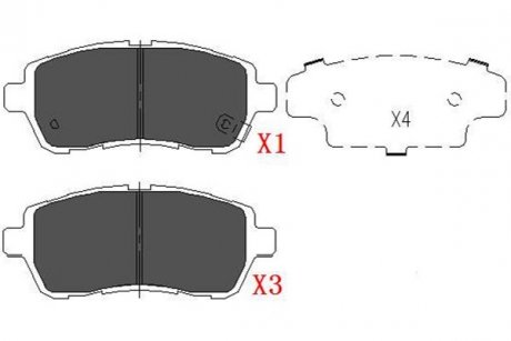 Гальмівні колодки, дискове гальмо (набір) PARTS KAVO KBP1514 (фото 1)