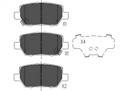 Гальмівні колодки, дискове гальмо (набір) PARTS KAVO KBP2040 (фото 1)