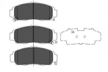 Колодки гальмівні (передні) Honda Accord/Civic 00- (Nissin) (148.8x58.5x17) R15 PARTS KAVO KBP2052 (фото 1)