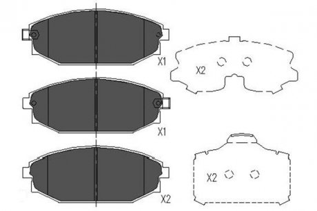 Гальмівні колодки, дискове гальмо (набір) PARTS KAVO KBP3014